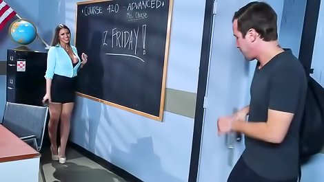 Sexy teacher is getting banged deep