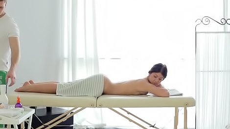Massaging and fucking elegant brunette