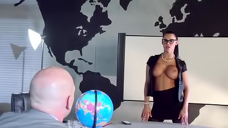 Brunette with glasses gets nailed hard