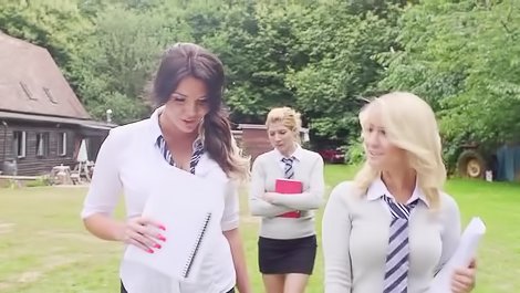Busty English slut fucks her teacher