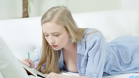 Alluring blonde loves to tease herself