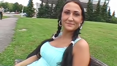 Brunette teen agrees to fuck for money