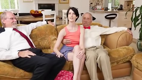 Older men are sharing slutty brunette