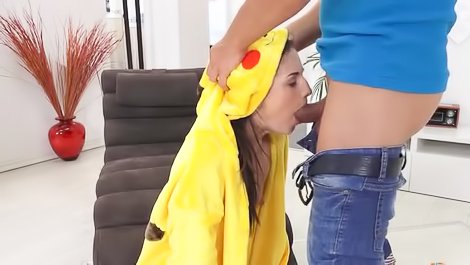 Tender brunette wants to swallow cum