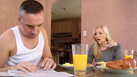 Horny blonde needs a long cock