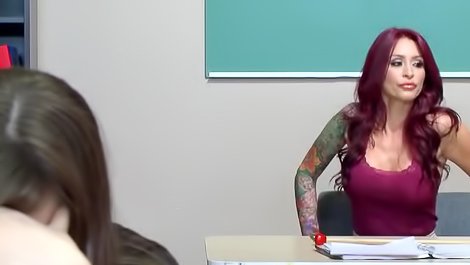 Teacher with purple hair gets fucked