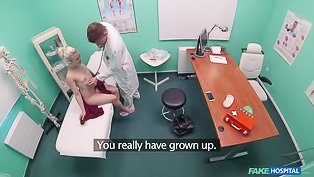 Scrawny blonde fucks her doctor