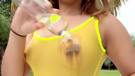 Girl in yellow bikini gets penetrated