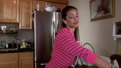 Tender brunette is tasting big dick