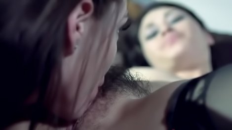 Hard lesbian sex in a glamcore video