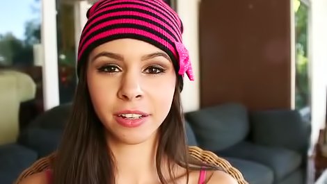 Playful babe swallows long dick