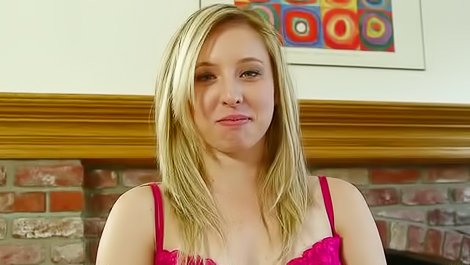 Blonde chick is sucking long boner